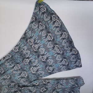 Earthbound Trading Company Flare Leg Pants Size Large Blue Paisley